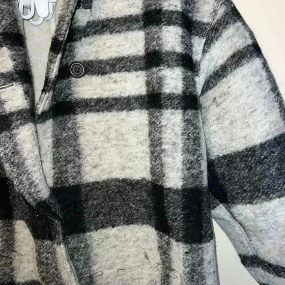 Madewell Black and Gray Plaid Teddy Jacket - Picture 8 of 16